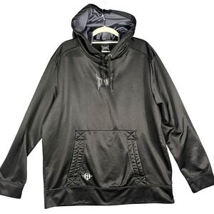 Tapout Hoodie Men Large Black Embroidered MMA Performance Mesh Pullover